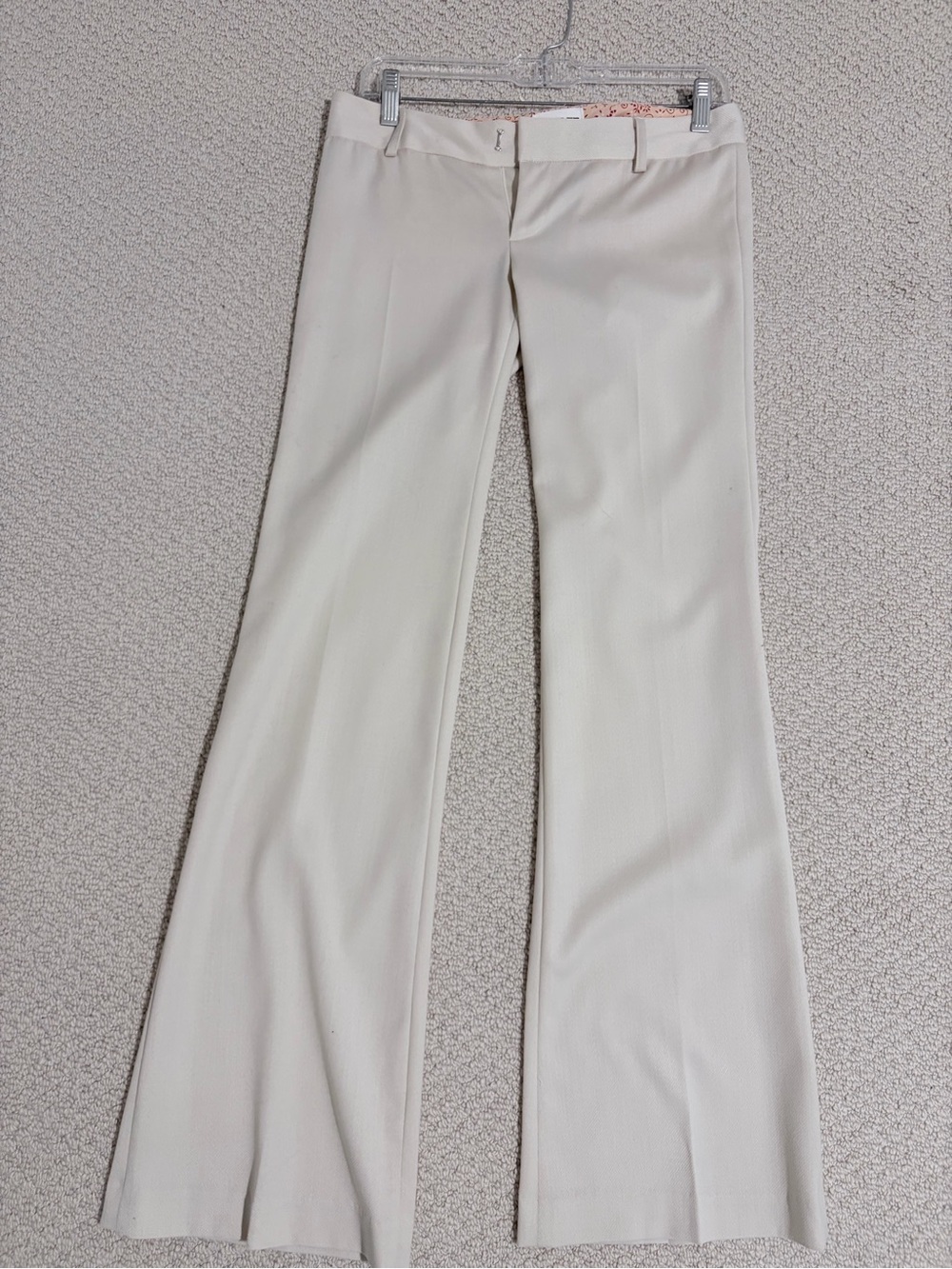 Boulee Ivory Low Rise Split-Hem Flare Pants Size 2